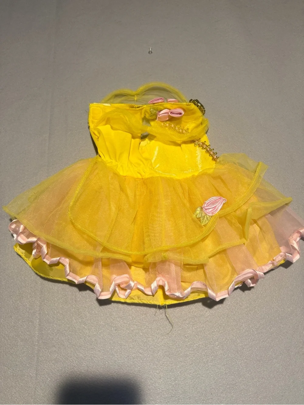 Disney Yellow Tulle Princess Costume with Pink Accents
